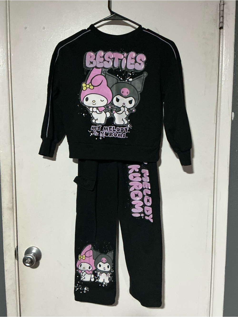 Sanrio Kids My Melody & Kuromi "Besties" Tracksuit Jogger Set - Size M (7-8)